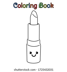 Coloring book kid chibi lipstick stock vector royalty free
