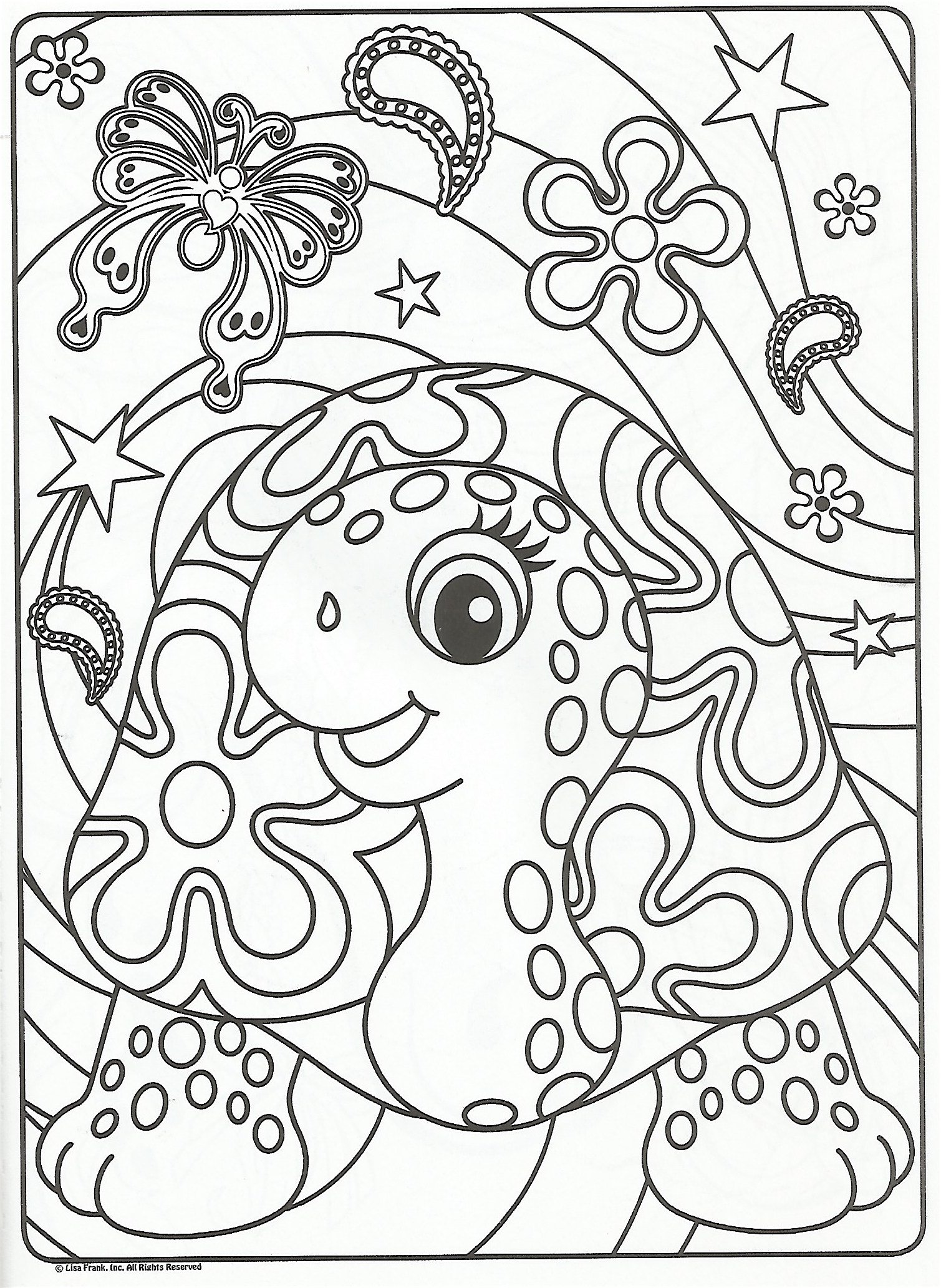 Lisa frank color and trace book with stand
