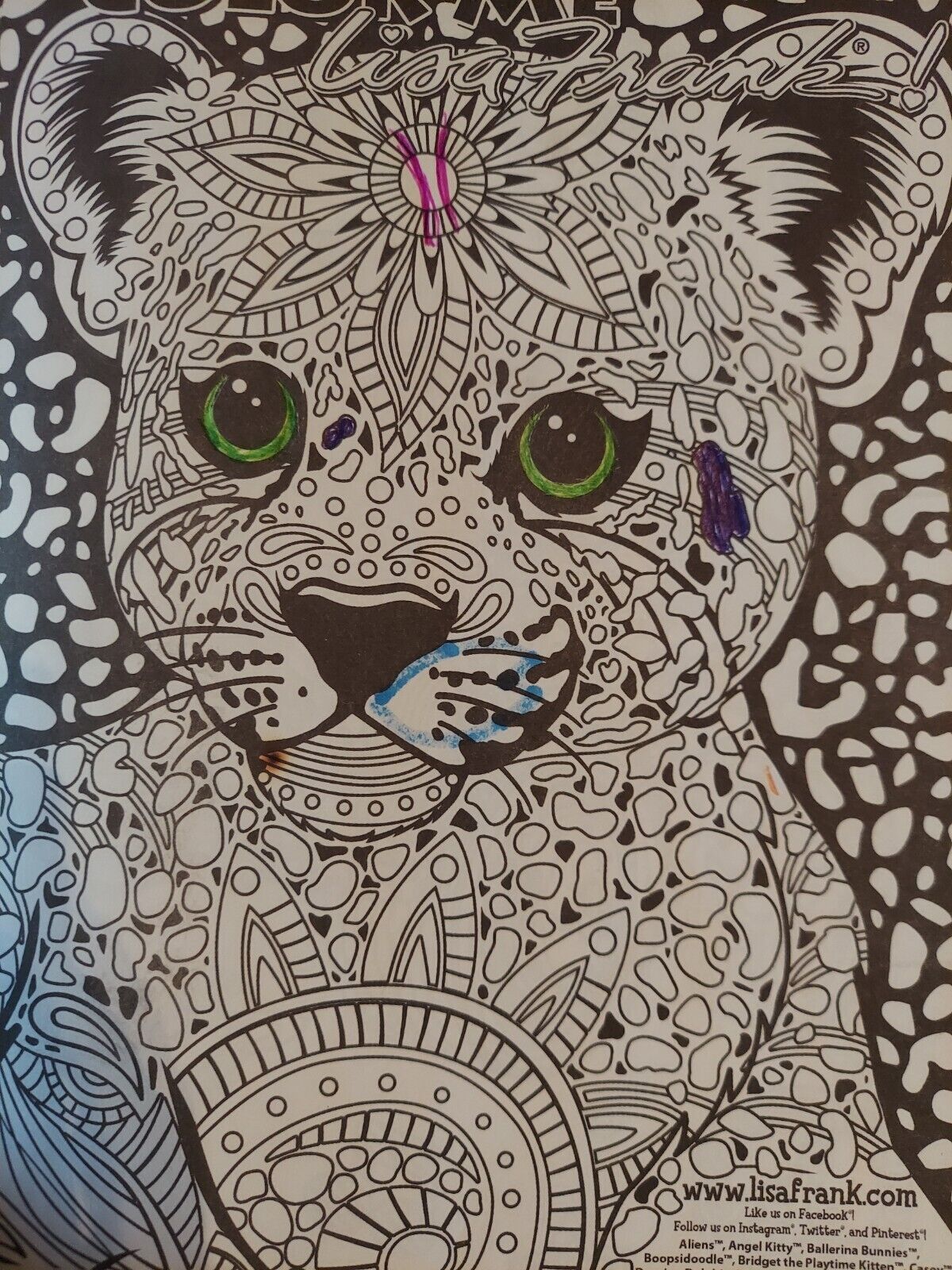 Lisa frank adult coloring book color me stay calm and keep coloring