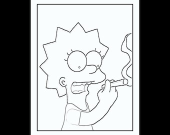 S cartoons adult coloring pages the simpsons trippy