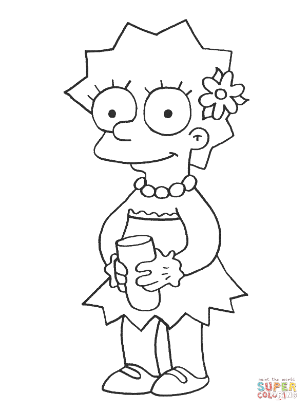 Lisa simpson coloring page free printable coloring pages