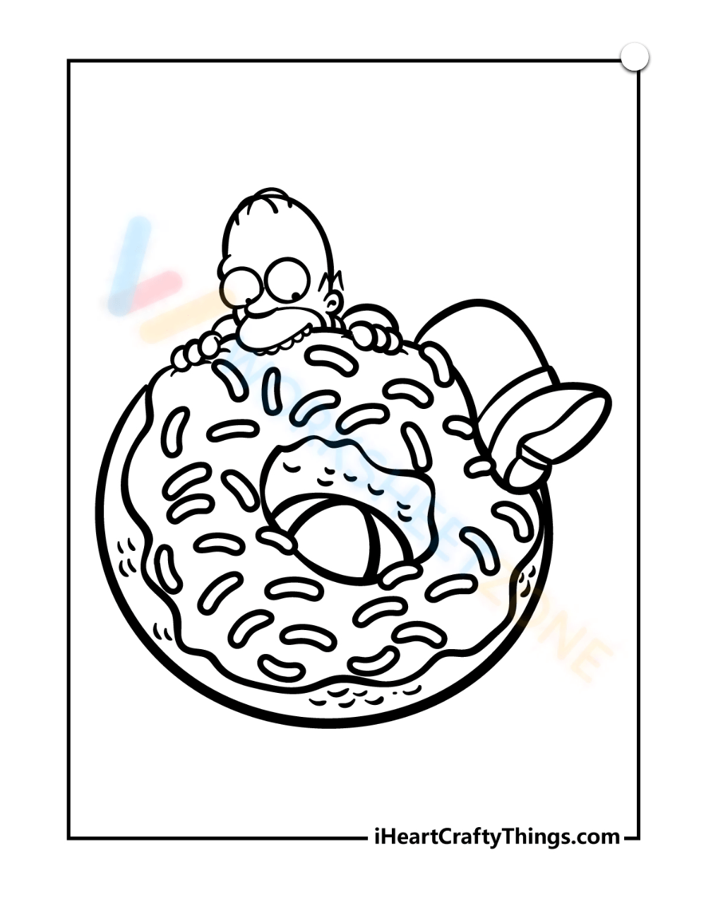 Homer simpson and his giant donut worksheet