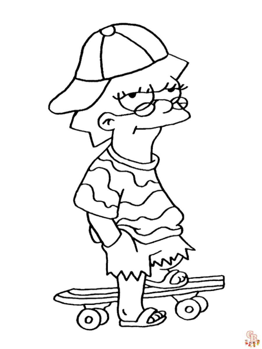 Printable the simpsons coloring pages free for kids and adults