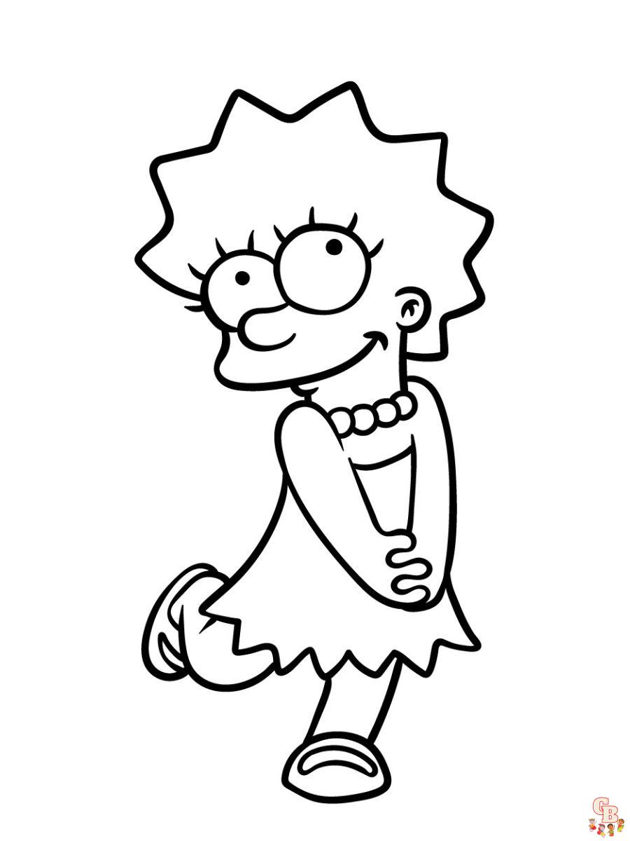 Printable the simpsons coloring pages free for kids and adults