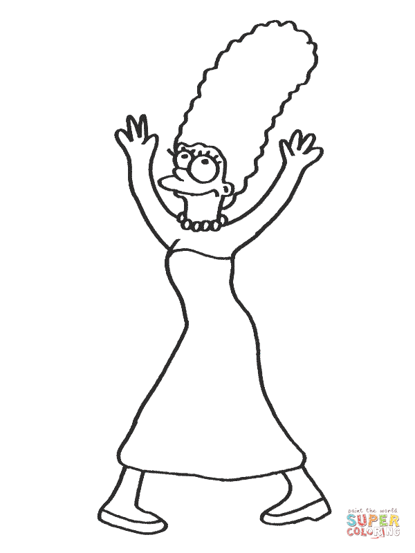 Marge simpson coloring pages coloring pages for kids free printable coloring pages
