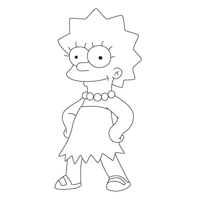 How to draw lisa simpson