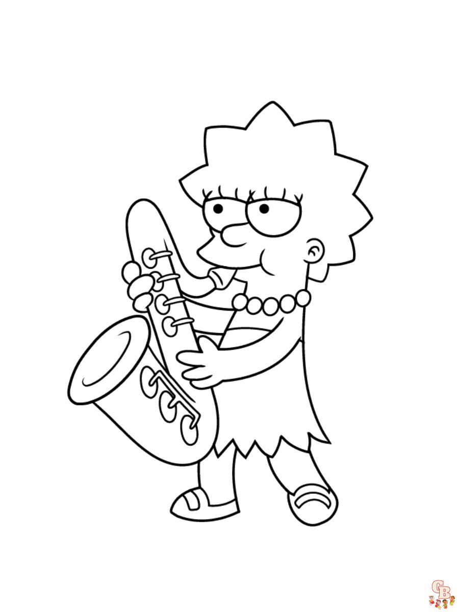 Printable the simpsons coloring pages free for kids and adults