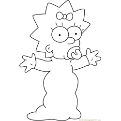 Maggie simpson coloring pages for kids printable free download