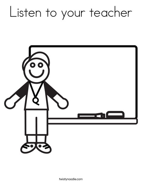 Listen to your teacher coloring page