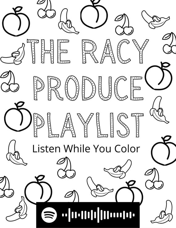 The r rated produce coloring book listen while you color adult coloring book