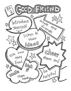 Behavior tips listening friendship and manners detailed coloring pages coloring pages friendship poster