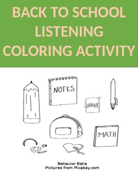 Back to school coloring listening activity