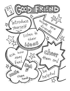 Behavior tips listening friendship and manners detailed coloring pages coloring pages friendship poster