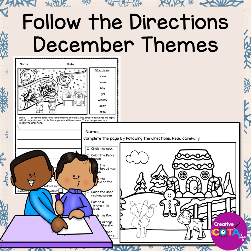 December following directions listening prehension skills coloring pages made by teachers
