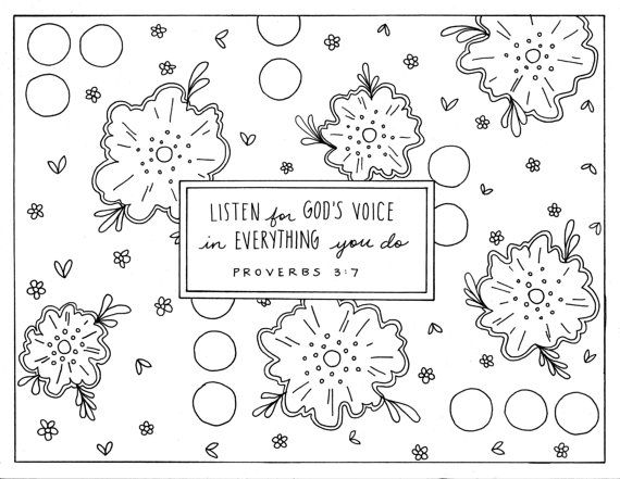 Listen for gods voice coloring page proverbs download now