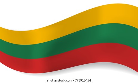Abstract vector wavy lithuania flag shadow stock vector royalty free