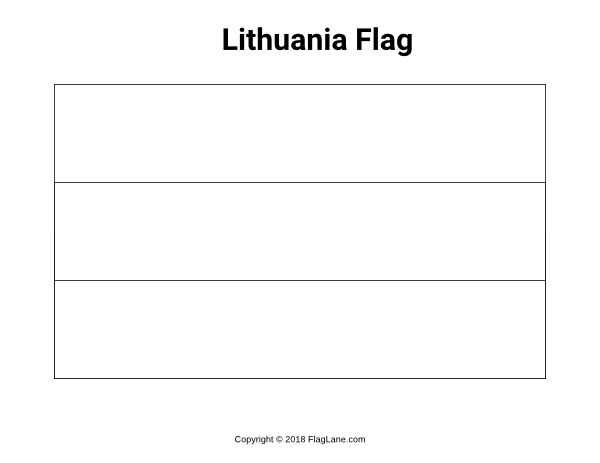 Free lithuania flag coloring page