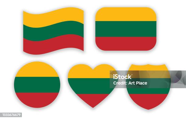 Lithuania lithuanian flag stock illustration