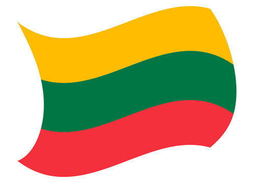 Lithuania flag moved by the wind vector