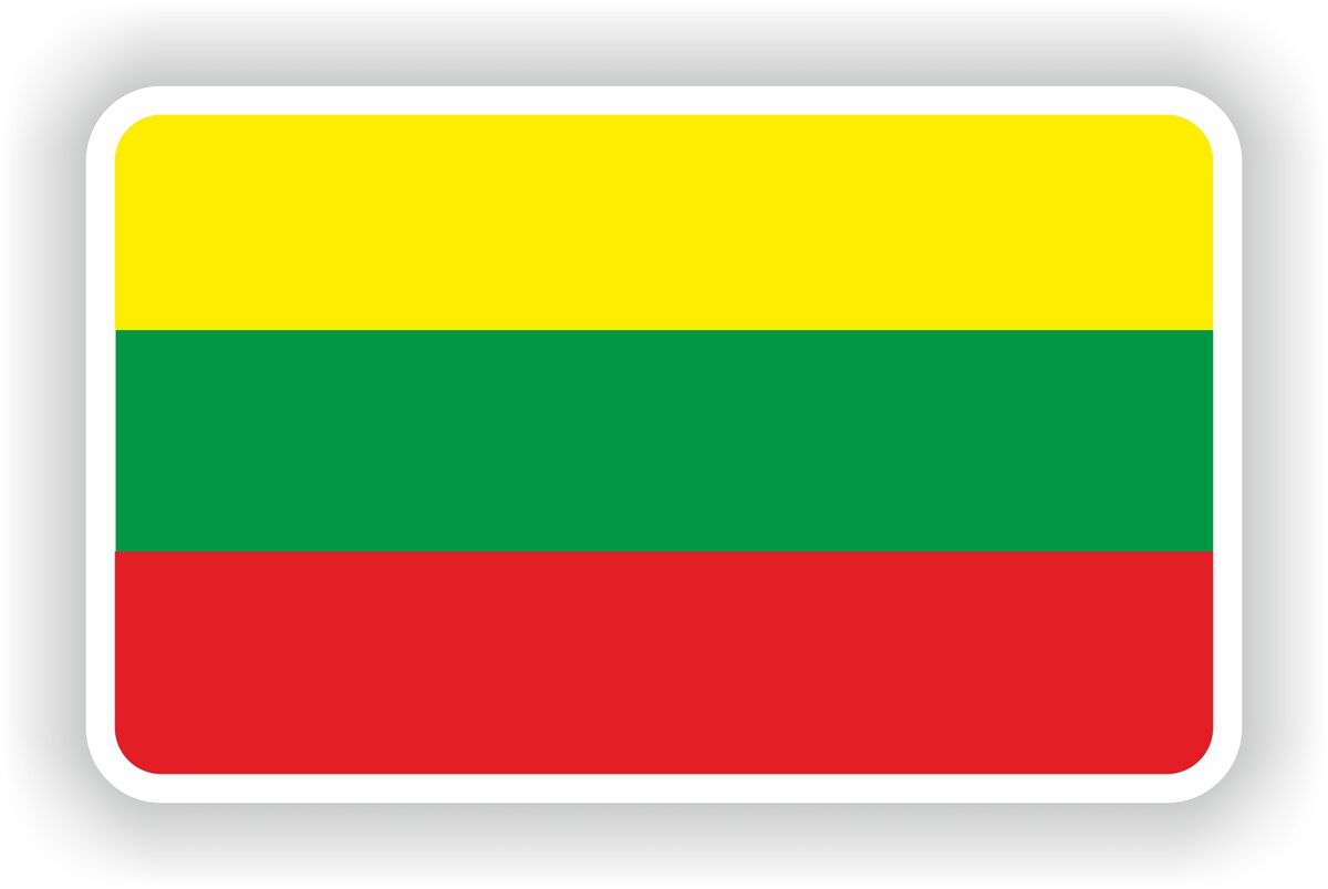 Flag sticker of lithuania lithuanian bumper skateboard guitar surfboard helmet