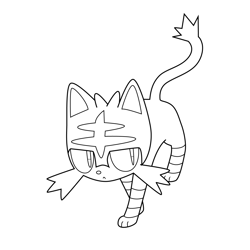 Litten pokemon coloring pages for kids
