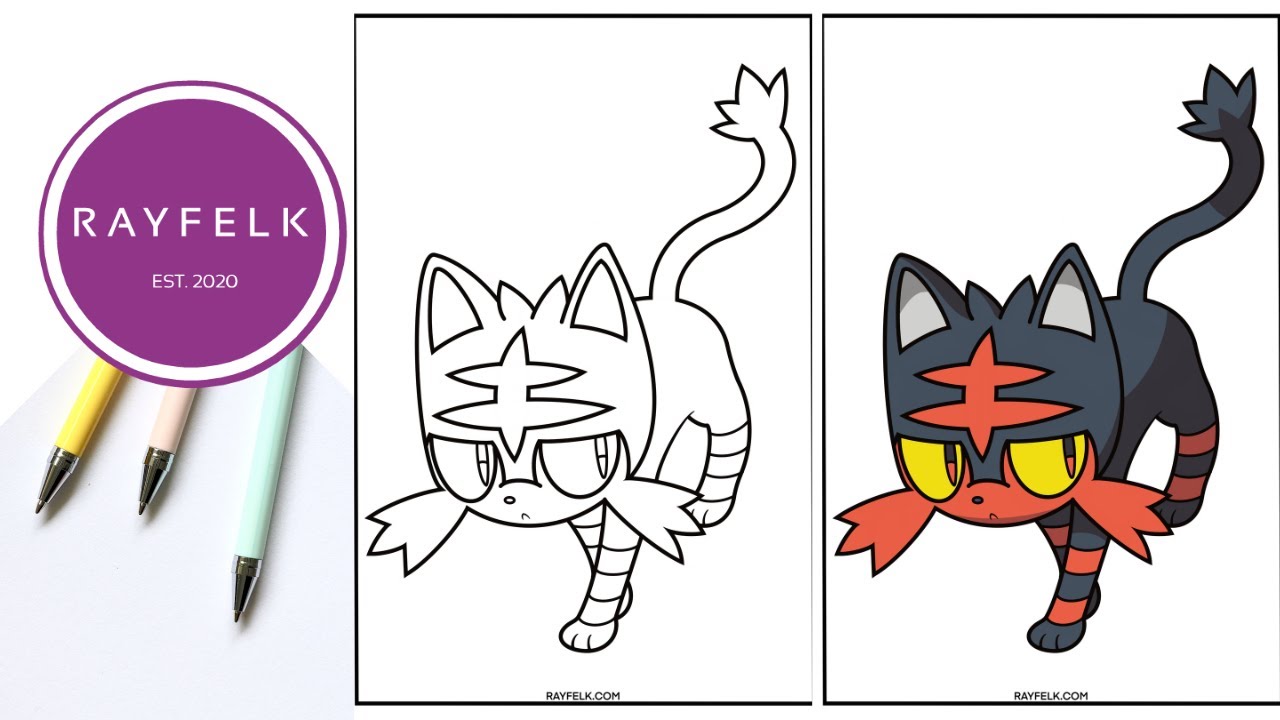 Litten coloring pages cute litten pokemon printable coloring pages pokemon coloring page