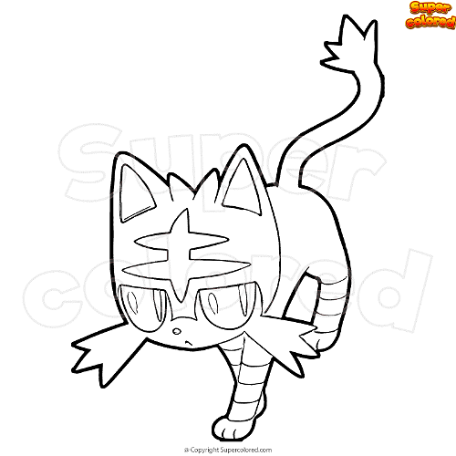 Coloring page pokemon litten