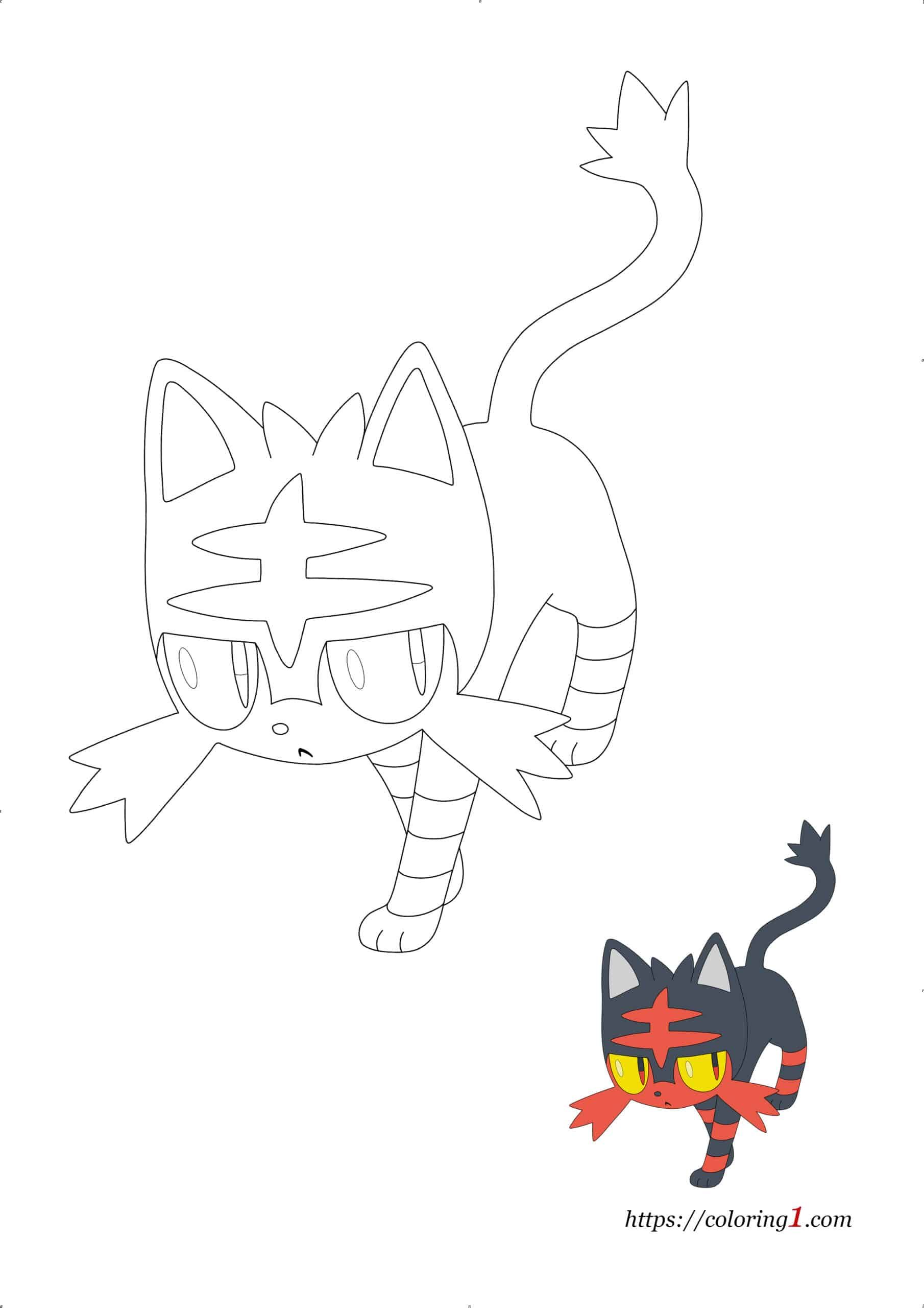 Pokemon litten coloring pages