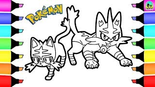 Pokemon coloring pages alola litten and torracat i kids learn how to colour and be creative