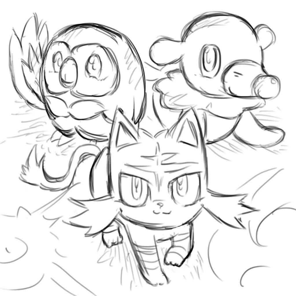 Pokemon litten coloring page
