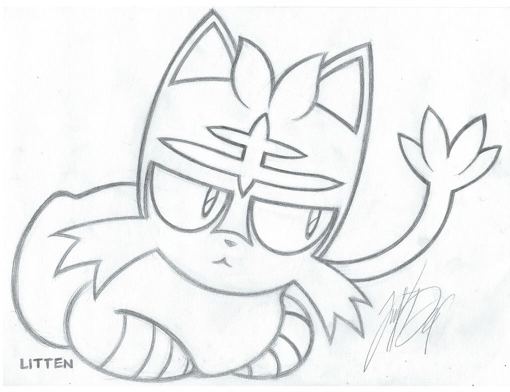 Justdef on x heres a sketch i did of litten pokemonsunmoon pokemon art drawing anime cartoon wip justdef httpstcoycnnabtyd x