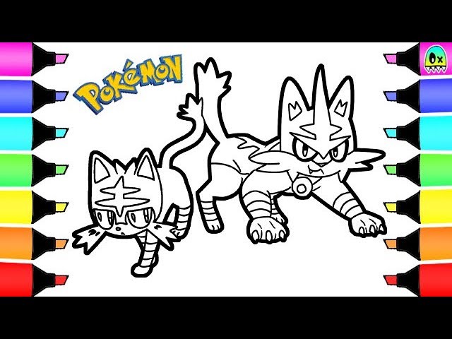 Pokemon coloring pages alola litten and torracat i kids learn how to colour and be creative