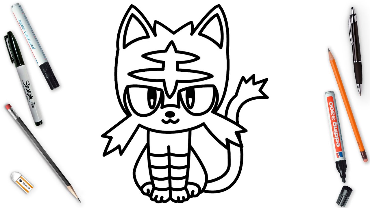 How to draw litten pokeon easy step by step pokeon gae anie