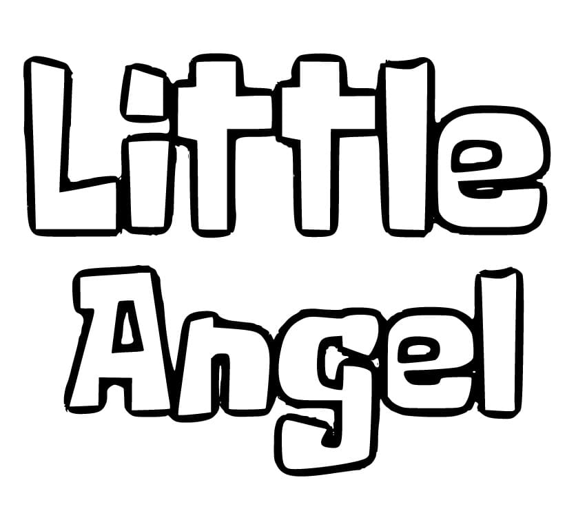 Little angel logo coloring page