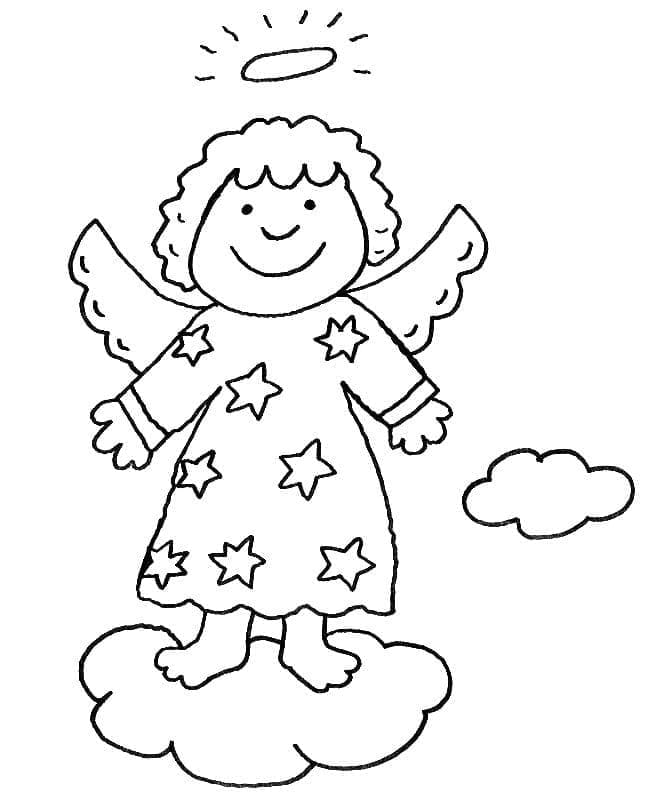 Cute little angel coloring page