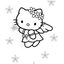 Hello kitty little angel coloring pages
