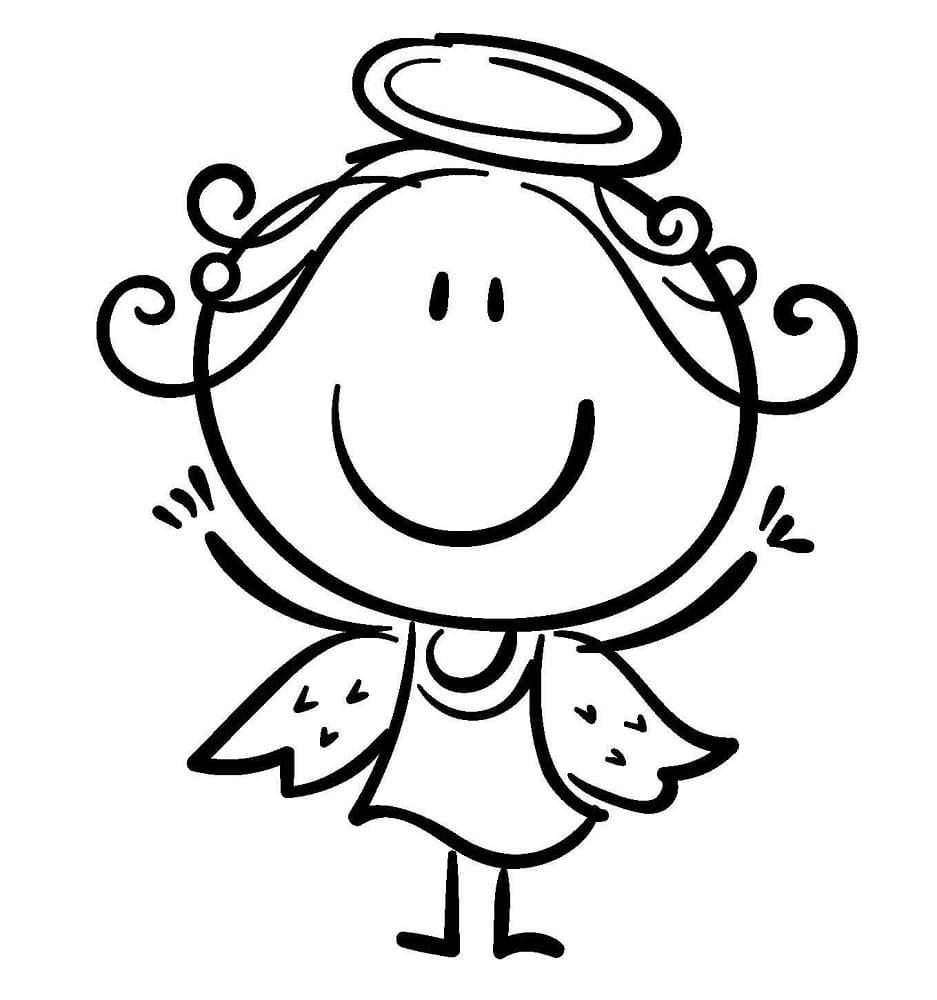 A little angel coloring page