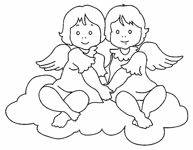 Little angels coloring page