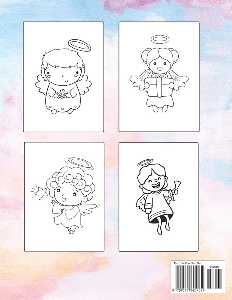 Little angel coloring book for kids toddlers fun and enjoy with cute angel coloring pages beautiful and cute pictures for coloring and unique and swap blank page for sketching or