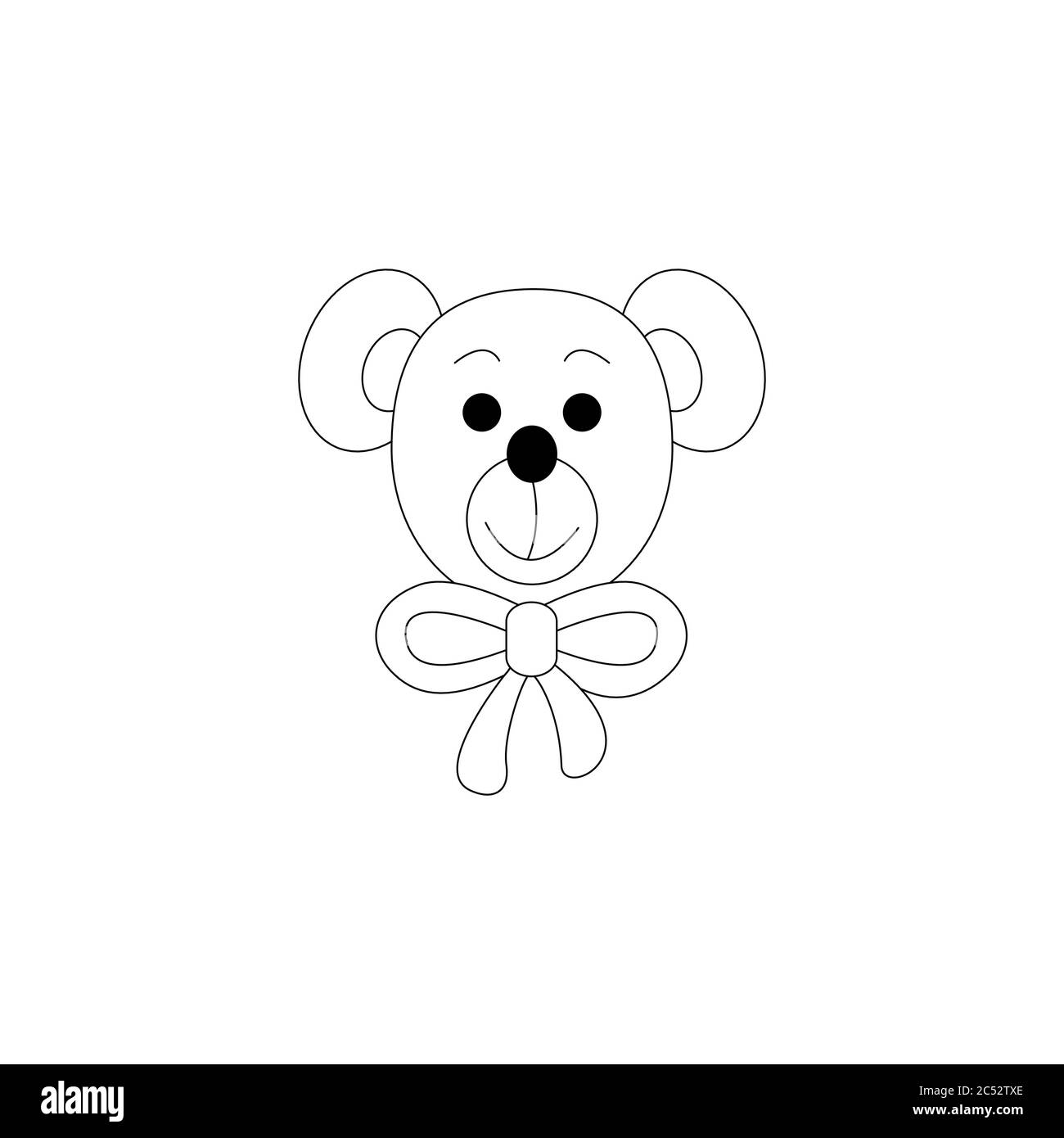 Little bear coloring page cute llustration vector stock vector image art