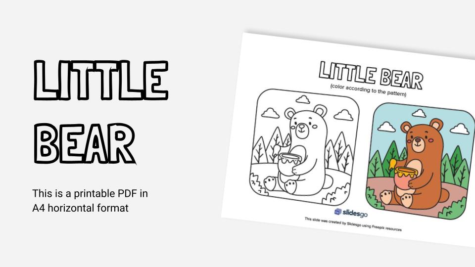 Little bear printable coloring worksheet
