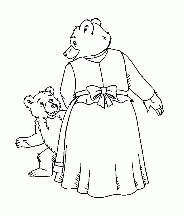 Coloring sheet activity little bear and momma bear myas nd