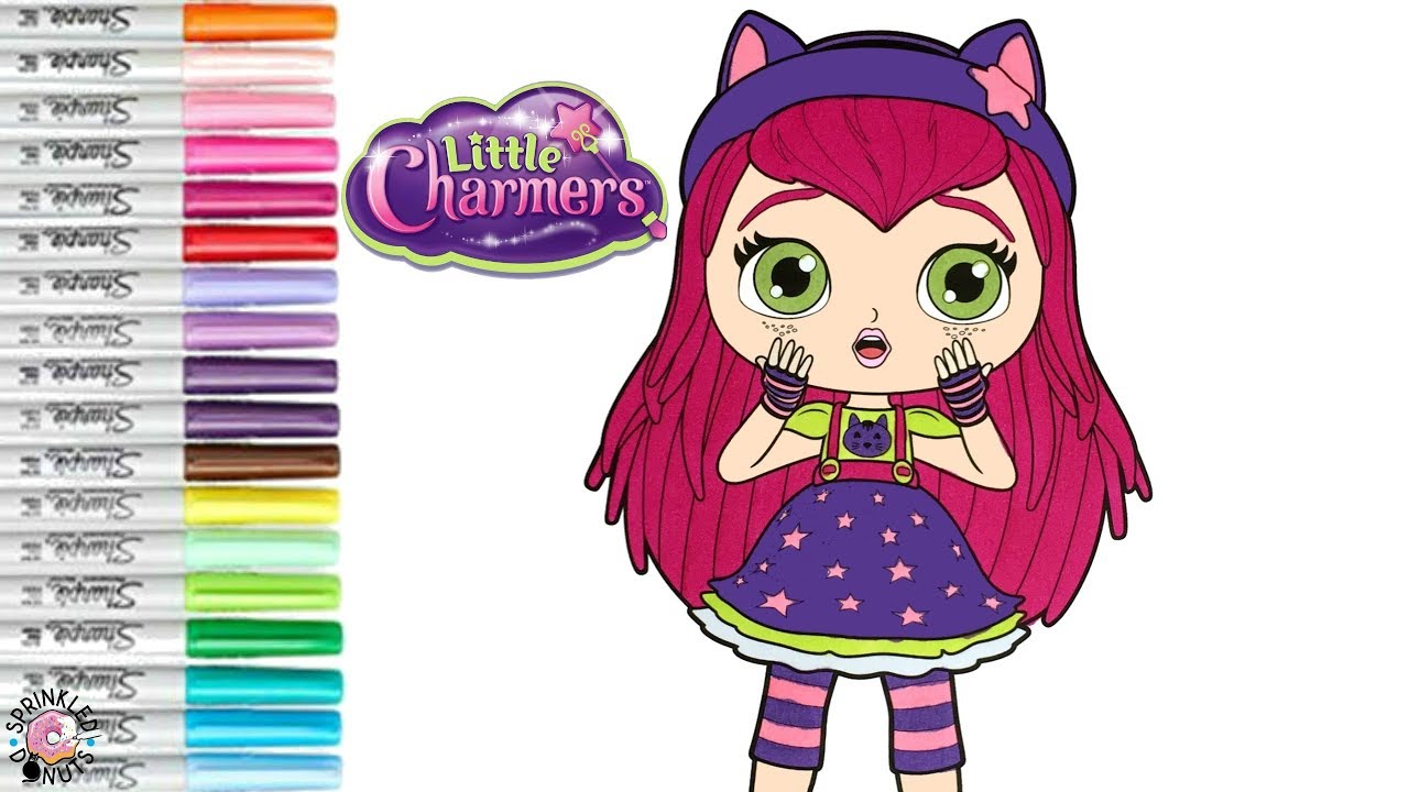 Little charmers coloring book page surprised hazel colouring sprinkled donuts
