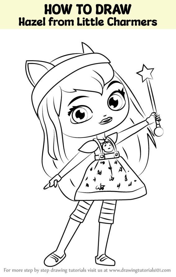 How to draw hazel from little charmers libertys kids step by step