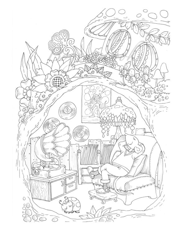 Nice little town adult coloring book coloring pages pdf coloring pages printable for stress relieving for relaxation instant download
