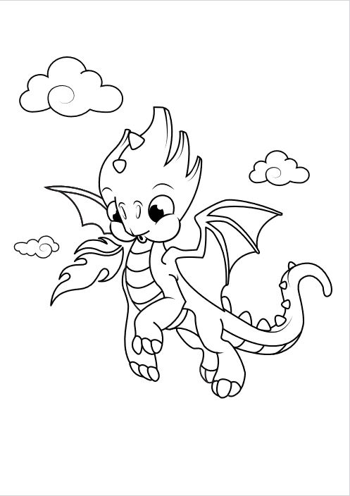 Dragon colouring book â cute colouring for young children made by teachers