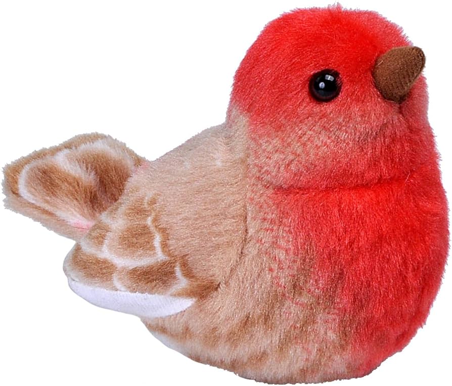 Wild republic audubon birds house finch plush with authentic bird sound stuffed animal bird toys for kids birders toys games