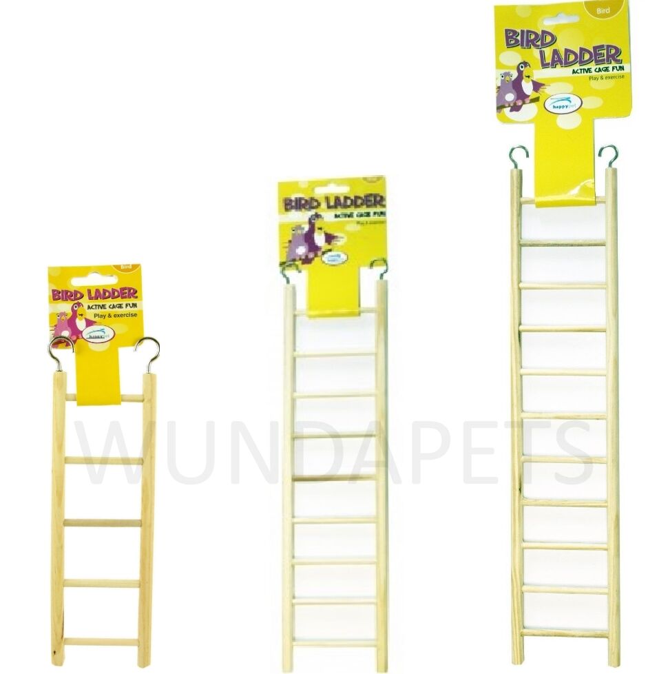 Happypet budgie finch small bird cage play exercise wooden ladder toy sizes