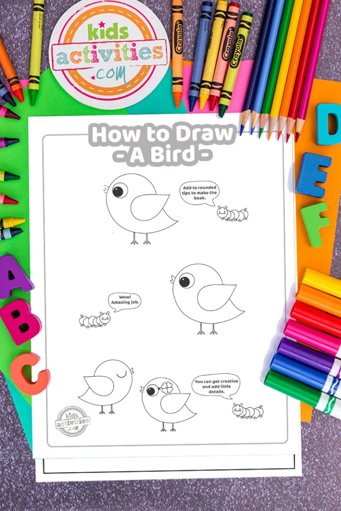 How to draw a bird easy printable lesson for kids kids activities blog