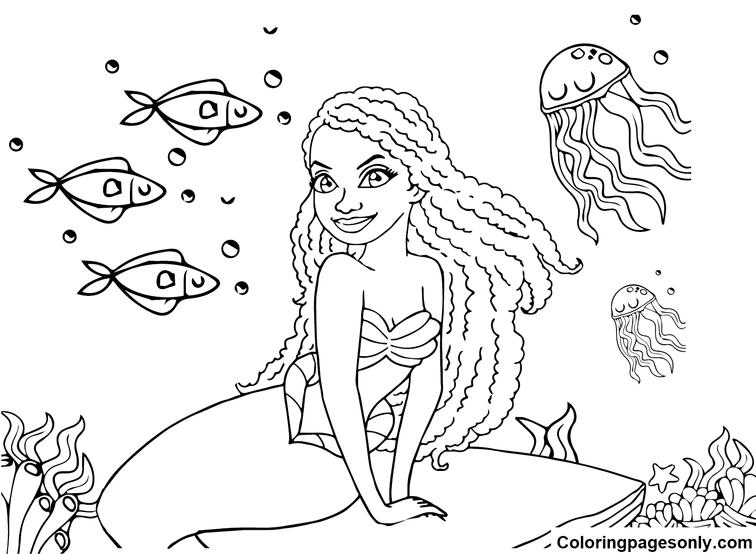 Halle bailey coloring pages printable for free download